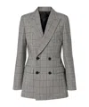 Nili Lotan Plaid-pattern Double-breasted Blazer In Gray