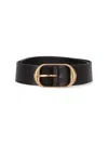 Nili Lotan Wide Dark Brown Leather Belt In Brown