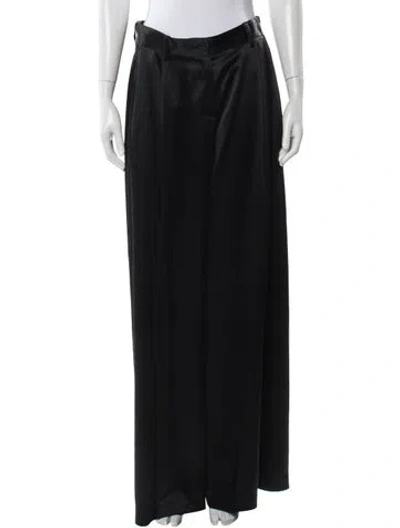 Pre-owned Nili Lotan Wide Leg Pants In Black