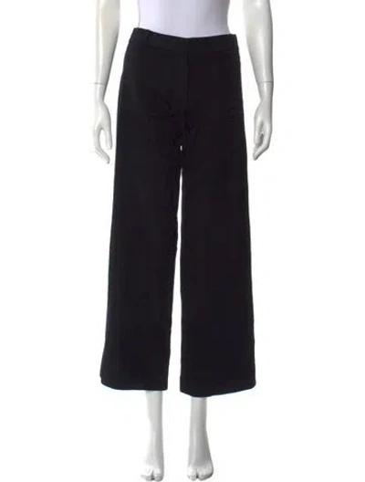 Pre-owned Nili Lotan Wide Leg Pants In Black