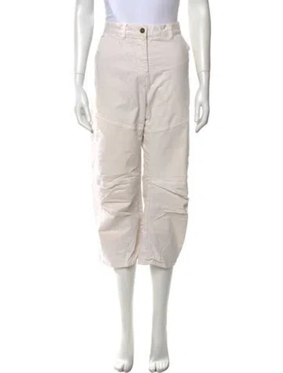 Pre-owned Nili Lotan Wide Leg Pants In White