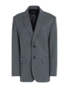 NILI LOTAN NILI LOTAN WOMAN BLAZER GREY SIZE 8 POLYESTER, VIRGIN WOOL, ELASTANE