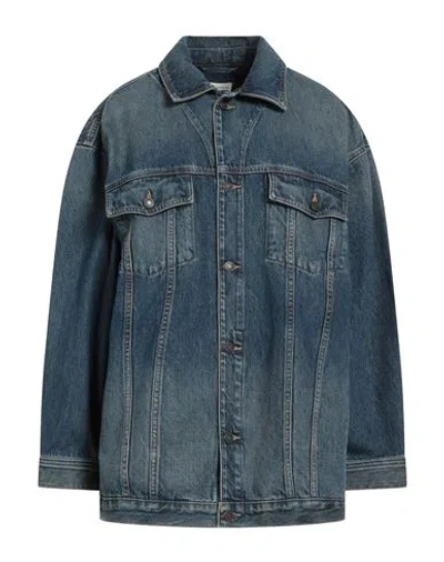 Nili Lotan Woman Denim Outerwear Blue Size M Cotton