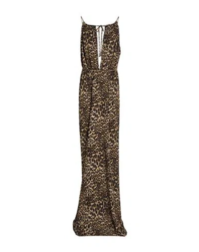 Nili Lotan Woman Maxi Dress Coral Size M Viscose In Brown