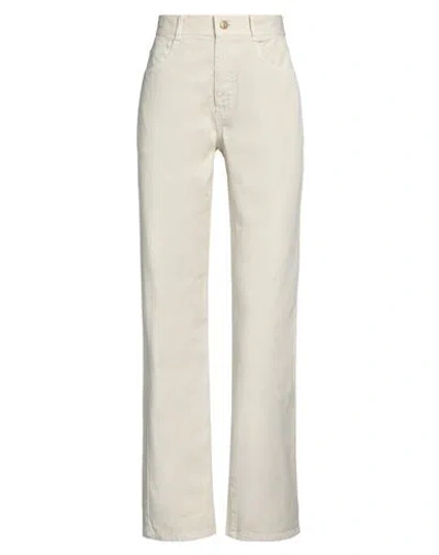 Nili Lotan Woman Pants Ivory Size 8 Cotton In White