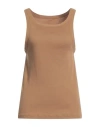 Nili Lotan Woman Tank Top Camel Size L Cotton In Beige