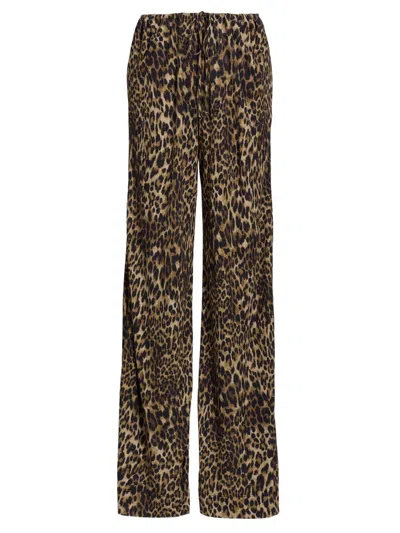 Nili Lotan Women's Adriel Leopard-print Drawstring Pants In Brown