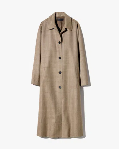 Nili Lotan Women's Adrien Long Wool Duster Coat Glen Tan, L