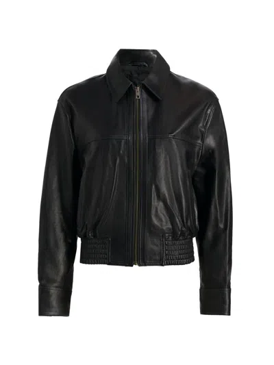 Nili Lotan Women's Aime Leather Bomber Jacket In Black