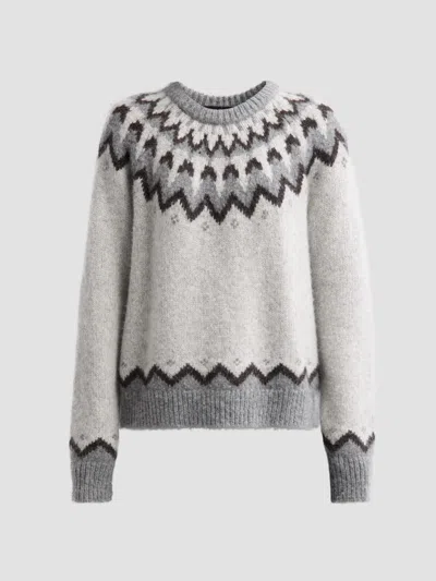 Nili Lotan Women's Alan Fair Isle Alpaca-wool Blend Sweater In Gray