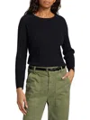 Nili Lotan Alise Ribbed Merino Wool And Cashmere-blend Sweater In Black