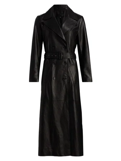 Nili Lotan Women's Arsene Leather Double-breasted Trench Coat In Black