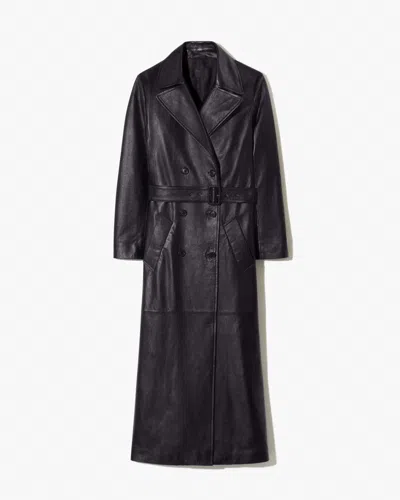 Nili Lotan Women's Arsene Leather Trench Coat Black, M - 100% Lambskin Leather