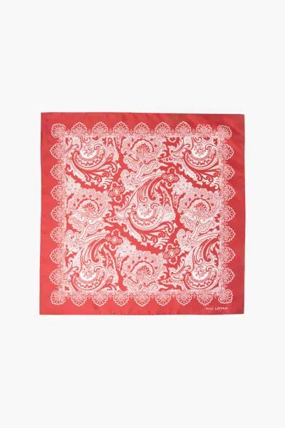 Nili Lotan Women's Bandana Silk Twill Scarf Garnet/ Stone, Os - 100% Silk In Pink