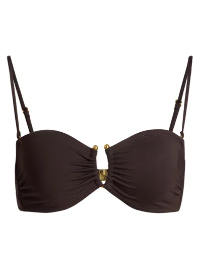 Nili Lotan Women's Bandeau Bikini Top In Brown