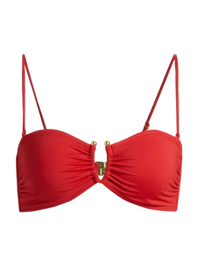 Nili Lotan Women's Bandeau Bikini Top In Red