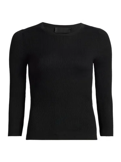 Nili Lotan Women's Bijana Rib-knit Silk Sweater In Black