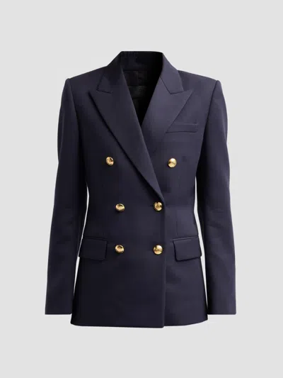 Nili Lotan Women's Bruni Wool Double-breasted Blazer In Blue
