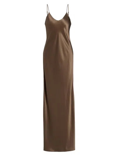 Nili Lotan Women's Cami Silk Charmeuse Gown In Brown