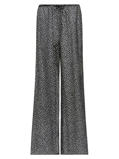 Nili Lotan Women's Clea Wild Dot Silk Drawstring Pants In Black