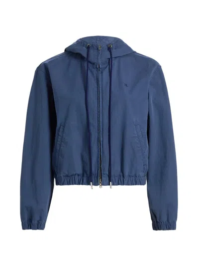 Nili Lotan Women's Clyde Hooded Cotton Windbreaker In Blue