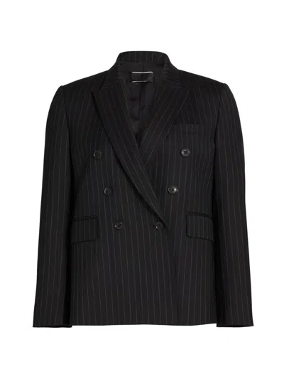 Nili Lotan Women's Duran Striped Stretch Virgin Wool Jacket In Gray