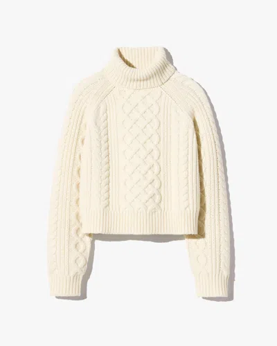 Nili Lotan Women's Ezren Wool Sweater Ivory, L - 100% Lambswool