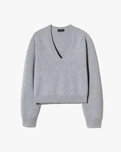 Nili Lotan Women's Feron Cashmere Sweater Pebble Grey Heather, S - 100% Cashmere