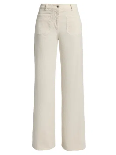 Nili Lotan Women's Florence Flared Cotton-blend Corduroy Pants In Stone