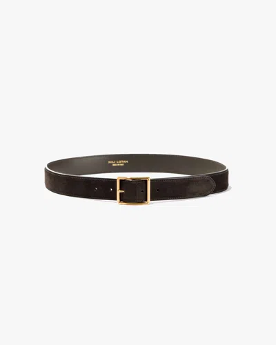 Nili Lotan Women's Gabriele Belt Espresso With  Gold Buckle, 75 In Espresso W/ Gold Buckle