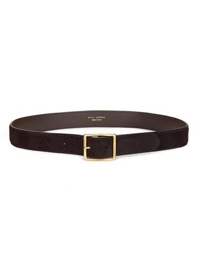 Nili Lotan Women's Gabriele Suede Belt In Black
