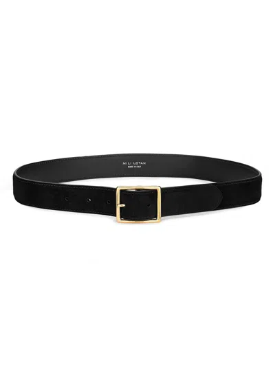 Nili Lotan Women's Gabriele Suede Belt In Black