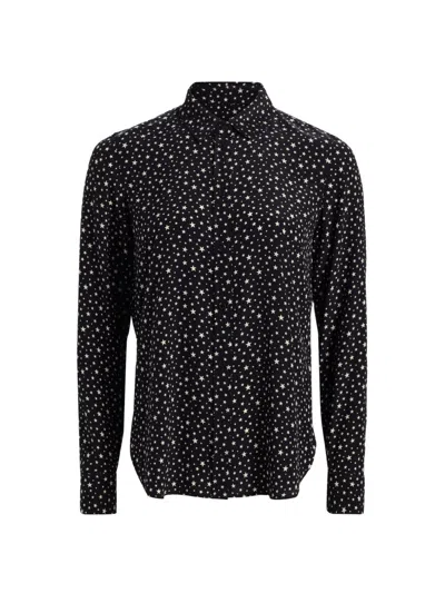 Nili Lotan Gaia Star-print Long-sleeve Shirt In Black