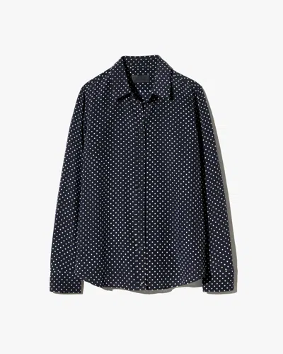Nili Lotan Gaia Slim Silk Shirt In Black