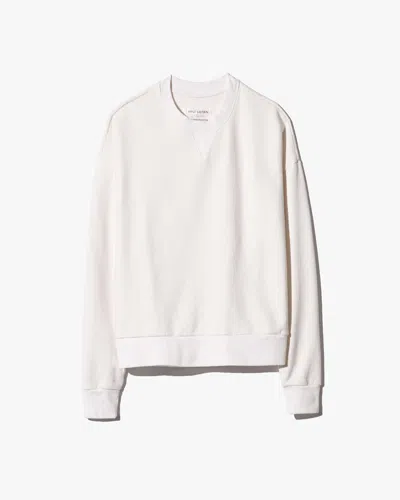 Nili Lotan Cropped Crew Neck Sweatshirt In White