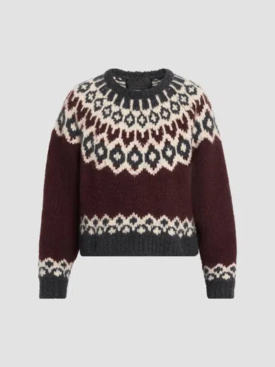 Nili Lotan Isaline Fair Isle Cashmere And Silk Sweater In Yellow
