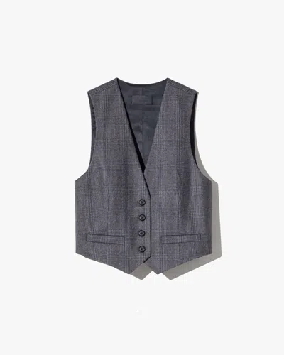 Nili Lotan Women's Ismael Tailored Vest Grey/blue Check, 0