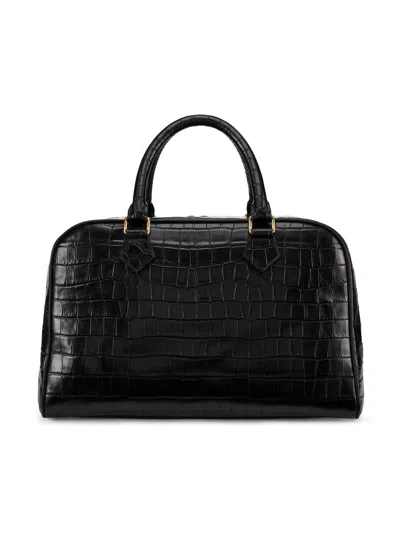 Nili Lotan Women's Jaclyn Croc-embossed Leather Top Handle Bag In Black