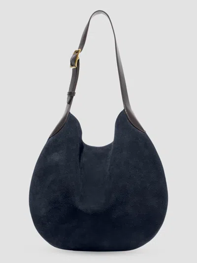 Nili Lotan Suede Hobo Shoulder Bag In Blue