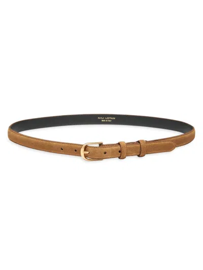 Nili Lotan Women's Jane Suede Belt In Brown