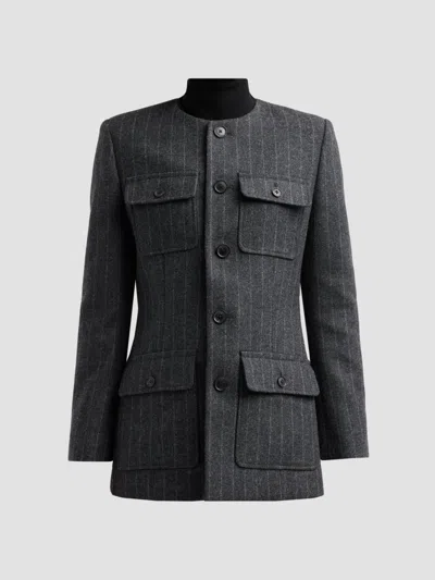 Nili Lotan Women's Jenette Pinstripe Wool Jacket In Gray