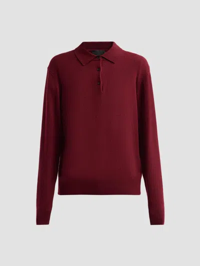 Nili Lotan Women's Jovan Cashmere Polo Sweater In Burgundy