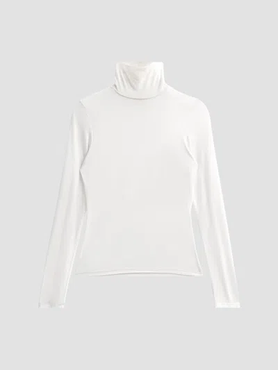 Nili Lotan Keria Stretch-jersey Turtleneck Top In White