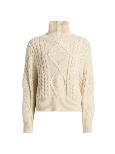 Nili Lotan Women's Kimmy Cotton-cashmere Turtleneck Sweater In Sand