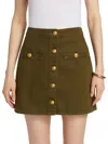Nili Lotan Women's Kris Denim Miniskirt In Olive Grove
