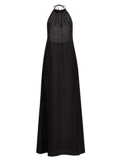 Nili Lotan Women's Lelia Linen Halterneck Maxi Dress In Black