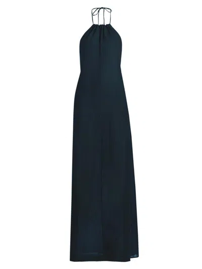 Nili Lotan Women's Lelia Linen Halterneck Maxi Dress In Blue