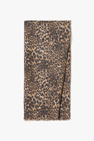 Nili Lotan Women's Leopard Scarf Vintage Leopard Print, Os