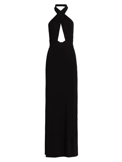 Nili Lotan Women's Lita Halter Column Gown In Black