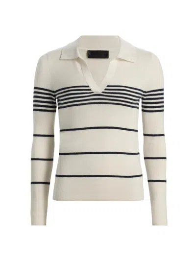 Nili Lotan Women's Lucille Striped Cashmere Polo Sweater In Multi